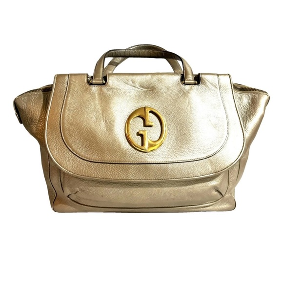 Gucci beige large leather handle handbag - Picture 11 of 11
